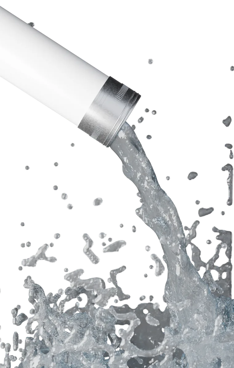 Water pouring from an open Twease canister